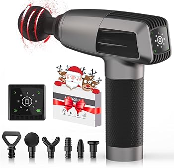 Wutsar Christmas Gifts for Women/Men Massage Gun Deep Tissue,Mens Gifts for Christmas,Womens Christmas Gifts,Gifts for Women/Her,Birthday Gifts for Women,Valentines Day Gifts for Him/Her(Gray)