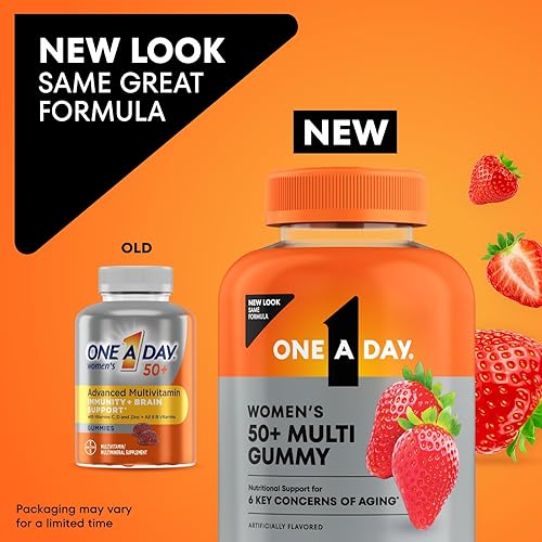 Miniatura 2 de One A Day Más de 50 gomitas para mujer, multivitamínico avanzado para mujeres, vitaminas para apoyo cerebral y apoyo inmunológico, multivitaminas