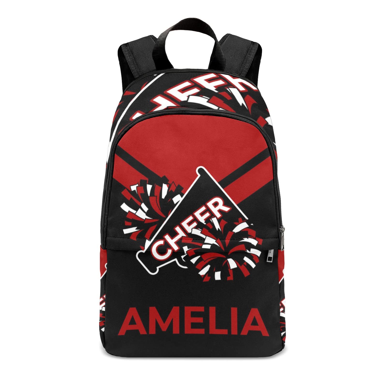 Yeshop Cheerleader Red 1 Personalized Backpack for Teen Boys Girls,Custom Travel Backpack Bookbag Casual Bag Name Gift