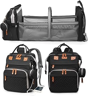 Jeryswet Baby Diaper Bags with Changing Station, Waterproof Large Capacity Diaper Bag Backpack for