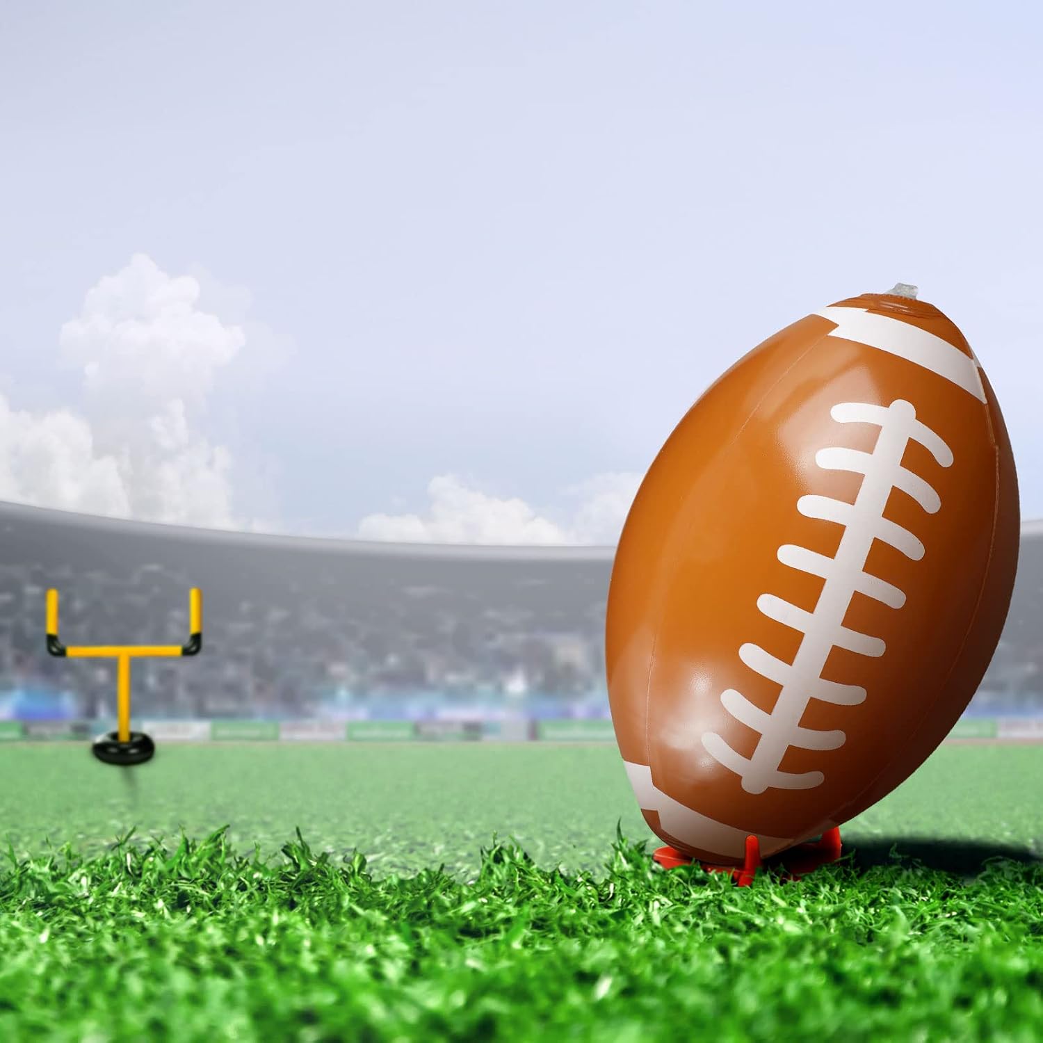 Zhanmai Inflatable Jumbo Football Set Inflatable Football Goal Post with Beach Ball Target Goal Post Ball or Outdoor Sport Summer Beach Pool Party Games Accessories for Practice and Fun