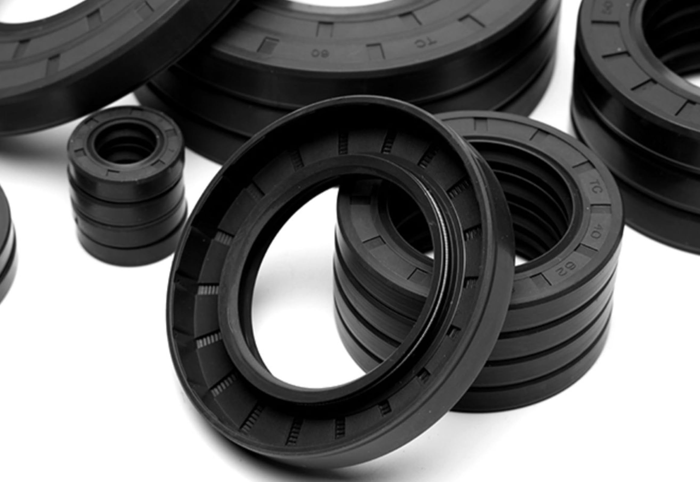 2 Stück Öldichtung 100mm x 125mm x 12mm, TC Öldichtung Doppellippe mit Feder, Schwarz