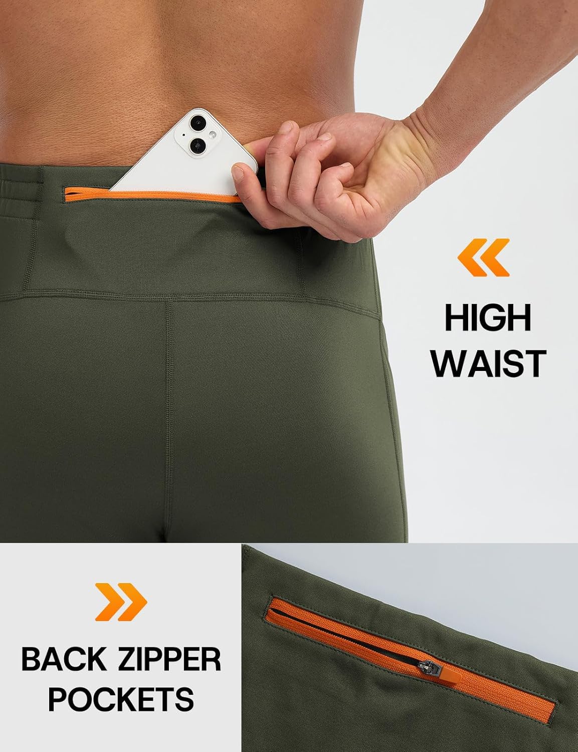 baleaf Men's Fleece Lined Running Tights Thermal Leggings Cold Weather Compression Pants Cycling Hiking Workout - Image 2