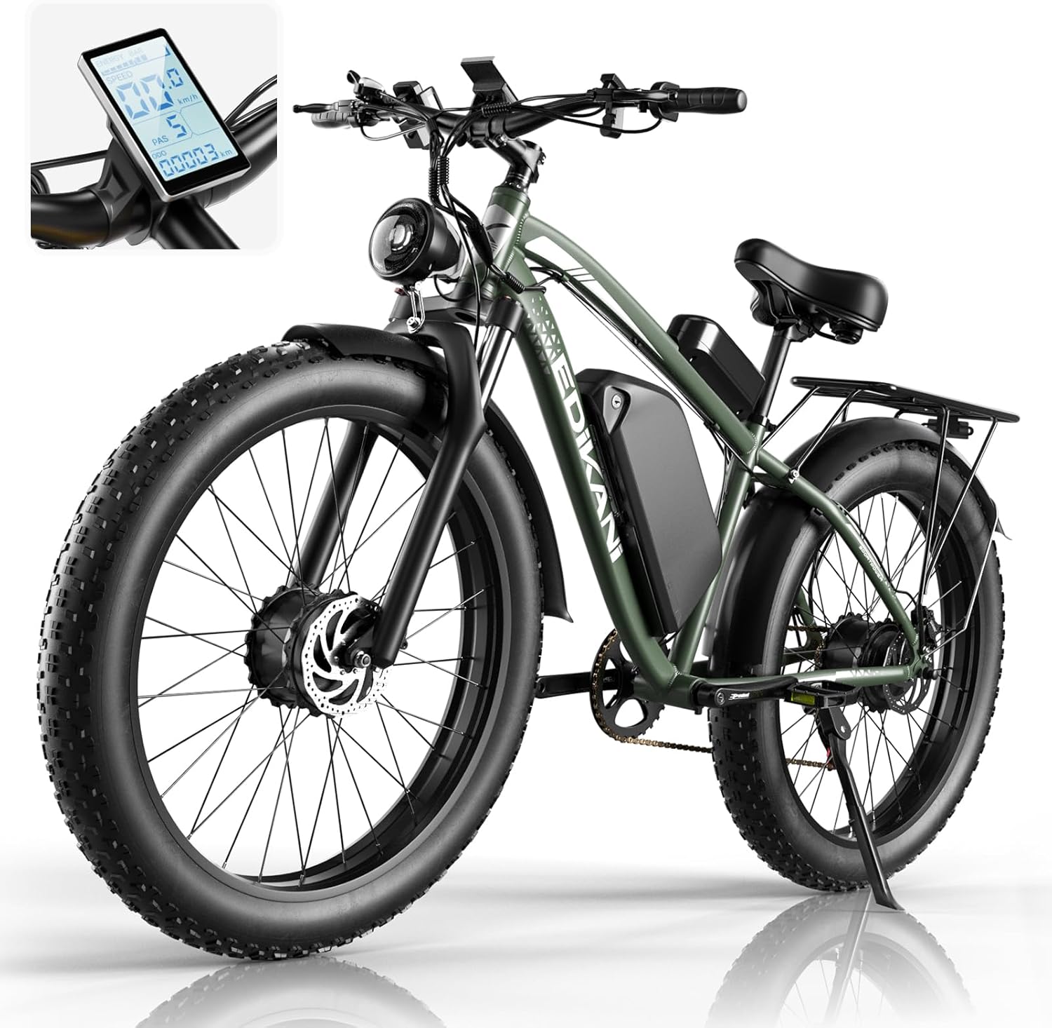 E Bikes For Adults Electric, 2000W Dual Motor Fat Tire Electric Bike 23AH 1104WH 35MPH Fastest Ebike, 26”X4” Electric Bicycle 90 Miles, Dual Hydraulic Disc Brake 7 Speed Moped 330lbs 40° Uphill E Bikes For Adults Electric, 2000W Dual Motor Fat Tire Electric Bike 23AH 1104WH 35MPH Fastest Ebike, 26”X4” Electric Bicycle 90 Miles, Dual Hydraulic Disc Brake 7 Speed Moped 330lbs 40° Uphill