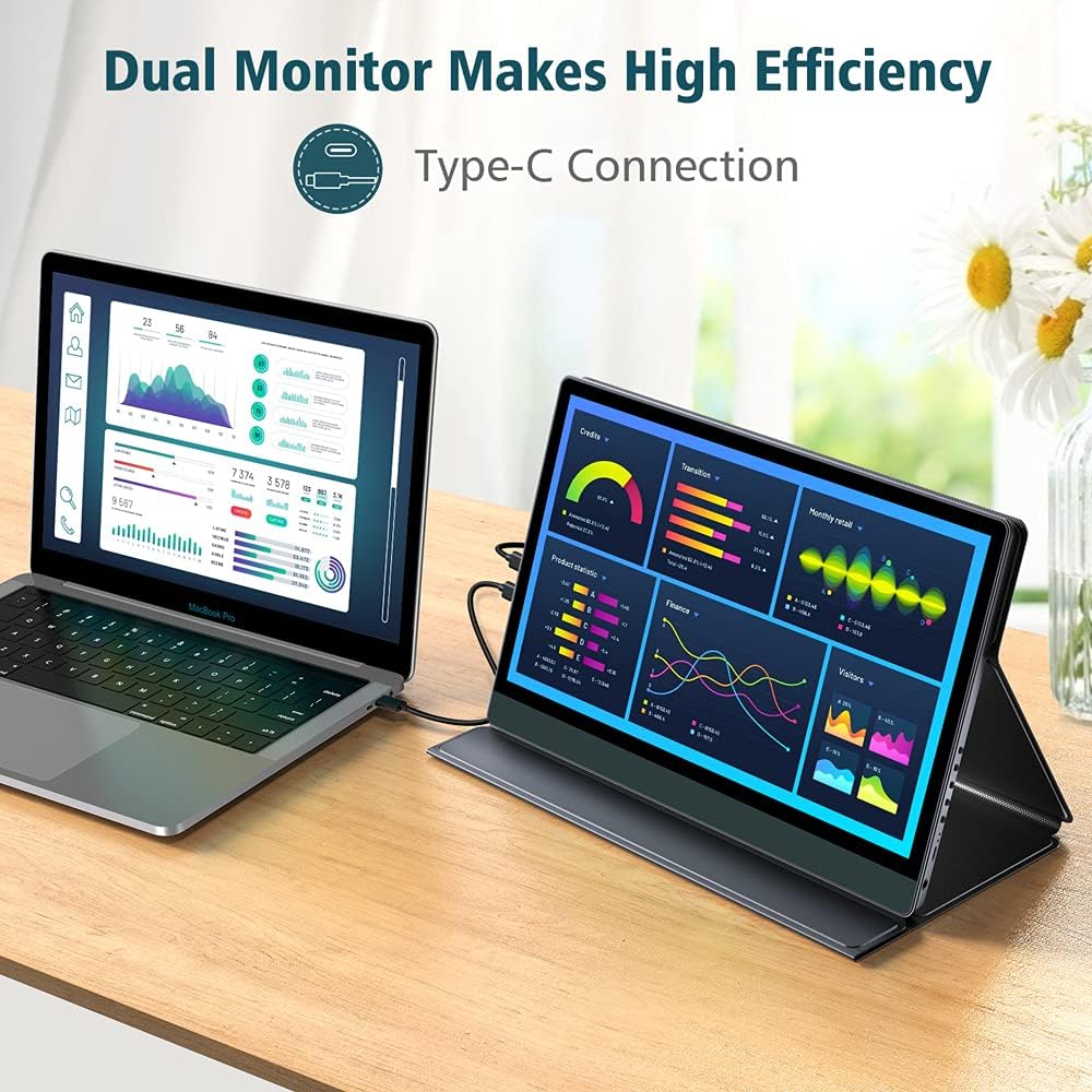 🔥 Hоt Dеаlѕ 4K Portable Monitor 13.3 inch - AZMIOR UHD 3840x2160 100% sRGB 400 Nits IPS HDR Freesync Gaming Travel Monitor with Dual USB C Mini HDMI Micro USB OTG for Laptop PC Mac Phone PS4 Xbox Switch Rpi
