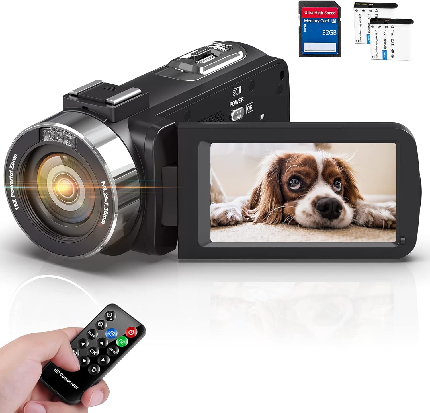 Camcorder video camera 4K 48MP with IR night vision and 18x zoom