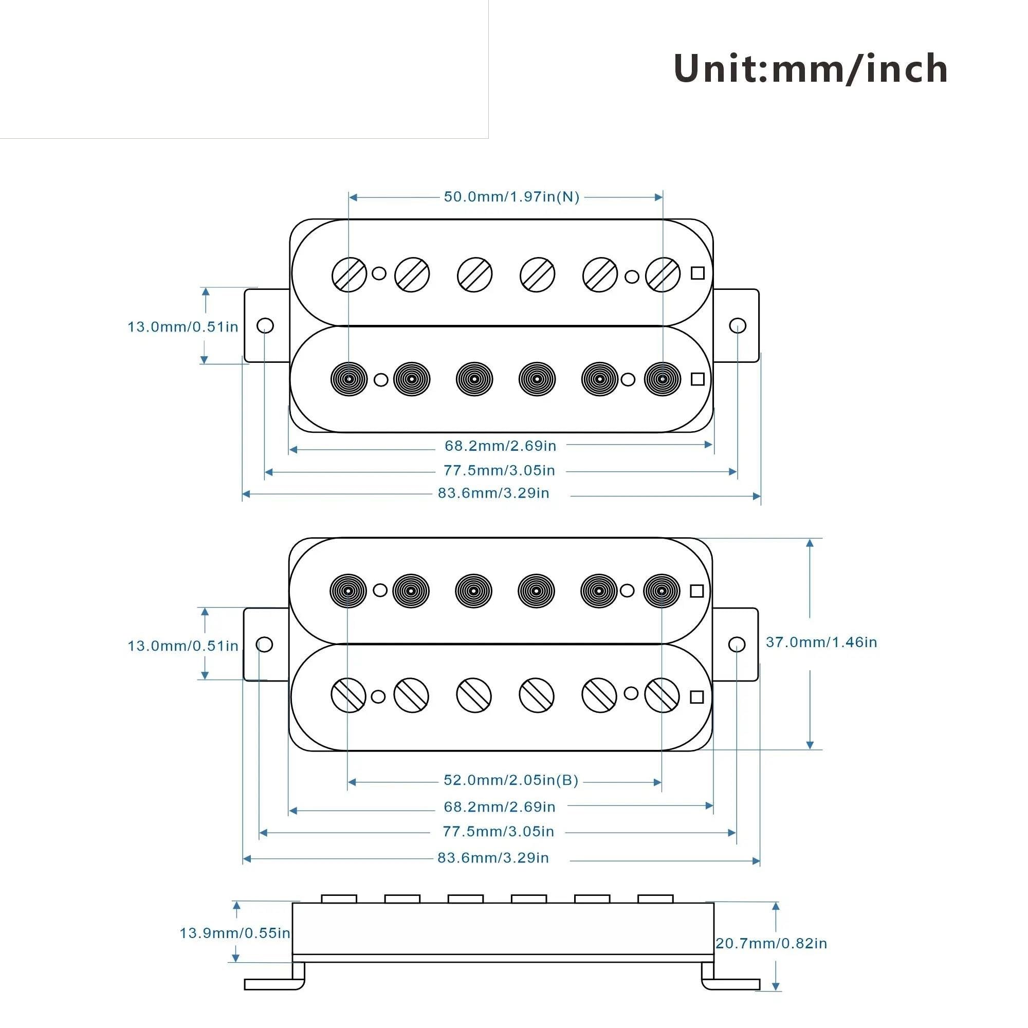 Pastilla De Guitarra Eléctrica Profesional 2 Pastillas De Guitarra Humbucker Alnico 2 | Juego de pastillas para puente de mástil, piezas de guitarra eléctrica negras