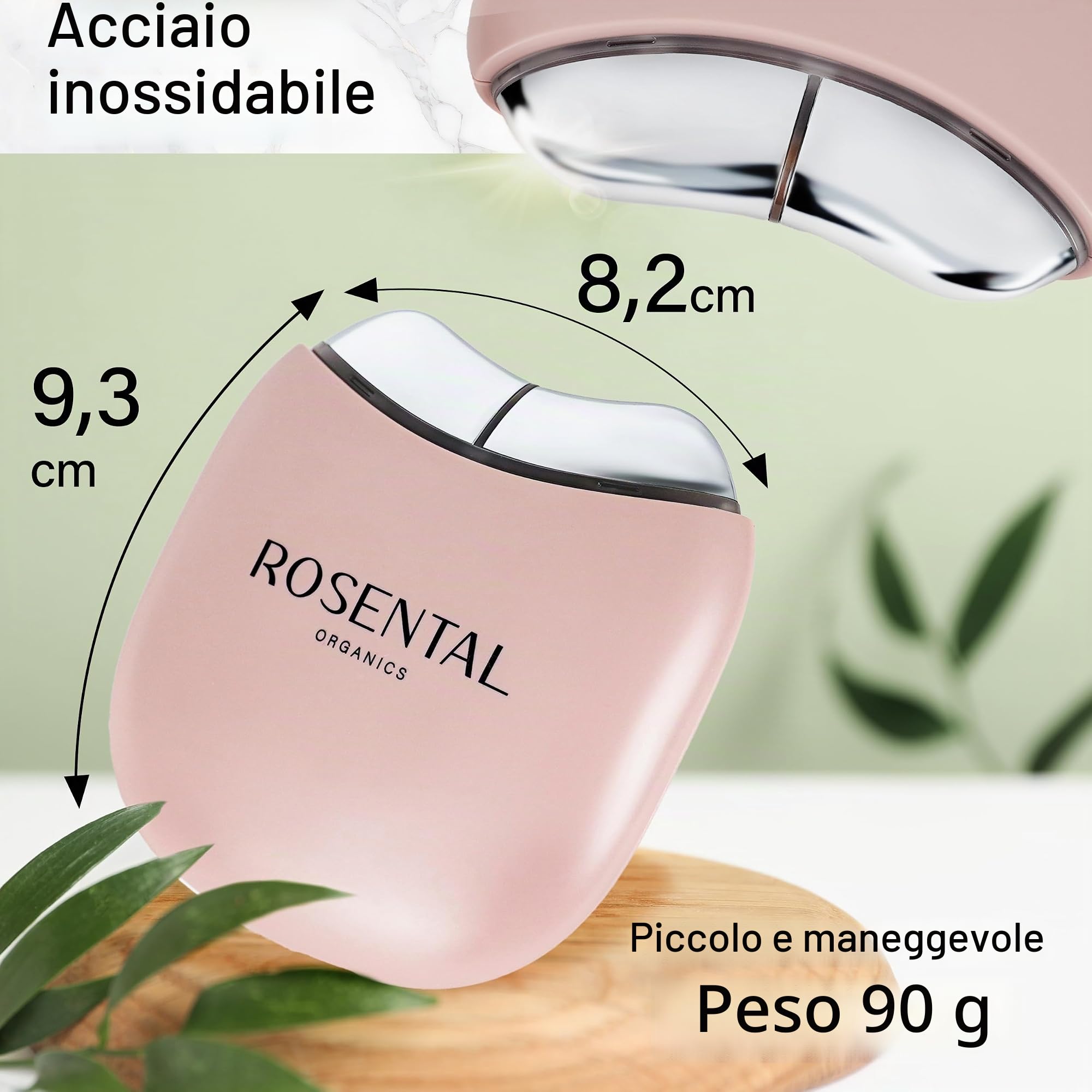 Rosental Organics EMS Gua Sha massaggiatore viso – LED blu, verde e terapia a luce rossa – per pelle grassoccia e carnagione uniforme – per tutti i tipi di pelle
