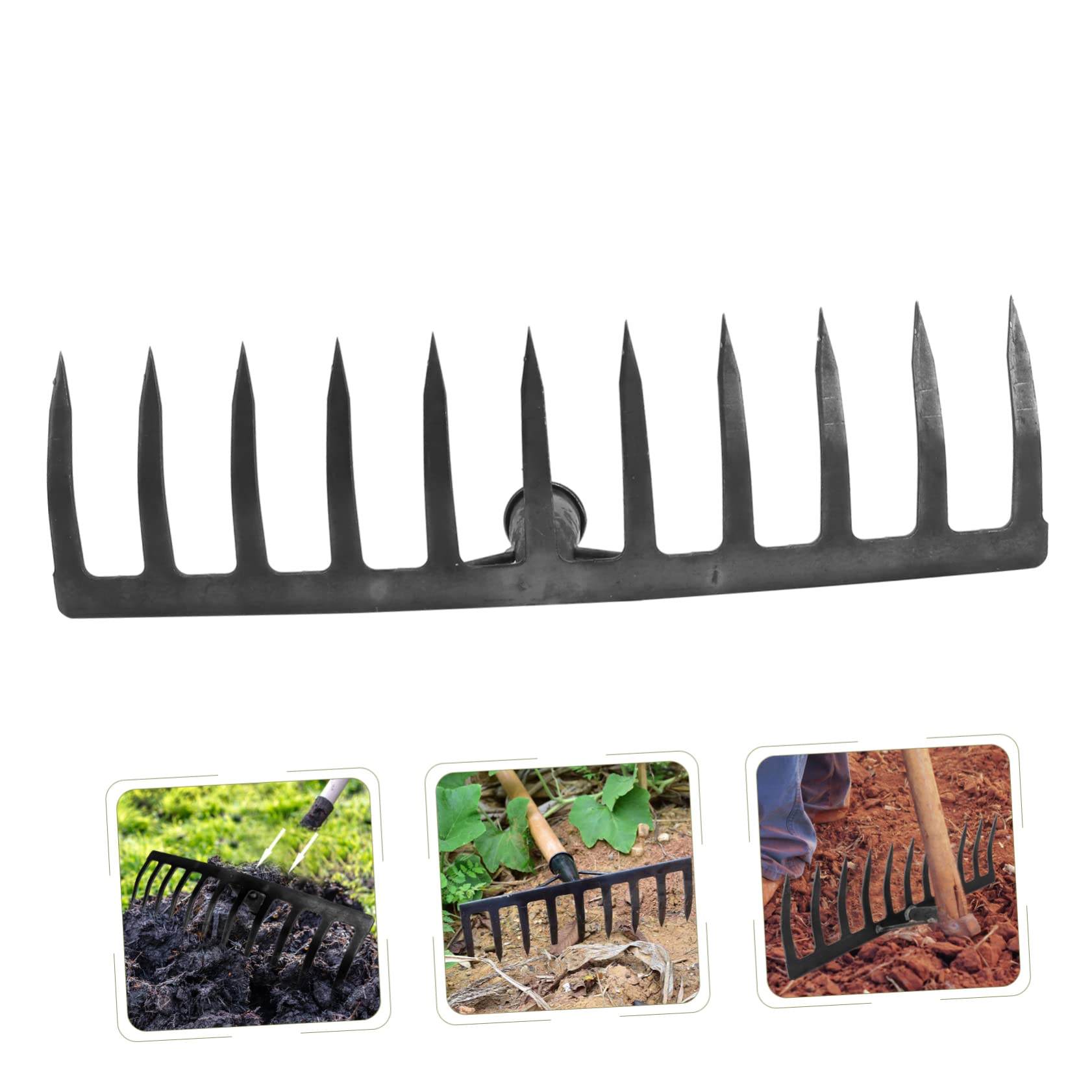 DOITOOL 1 Pc Rastrillo De Nueve Cultivador Cabeza De Rastrillo Ancha Rastrillo Sin Mango Rastrillos De Jardinería Rastrillo De Borde De Mano Sin Que Planchar Rastrillo De