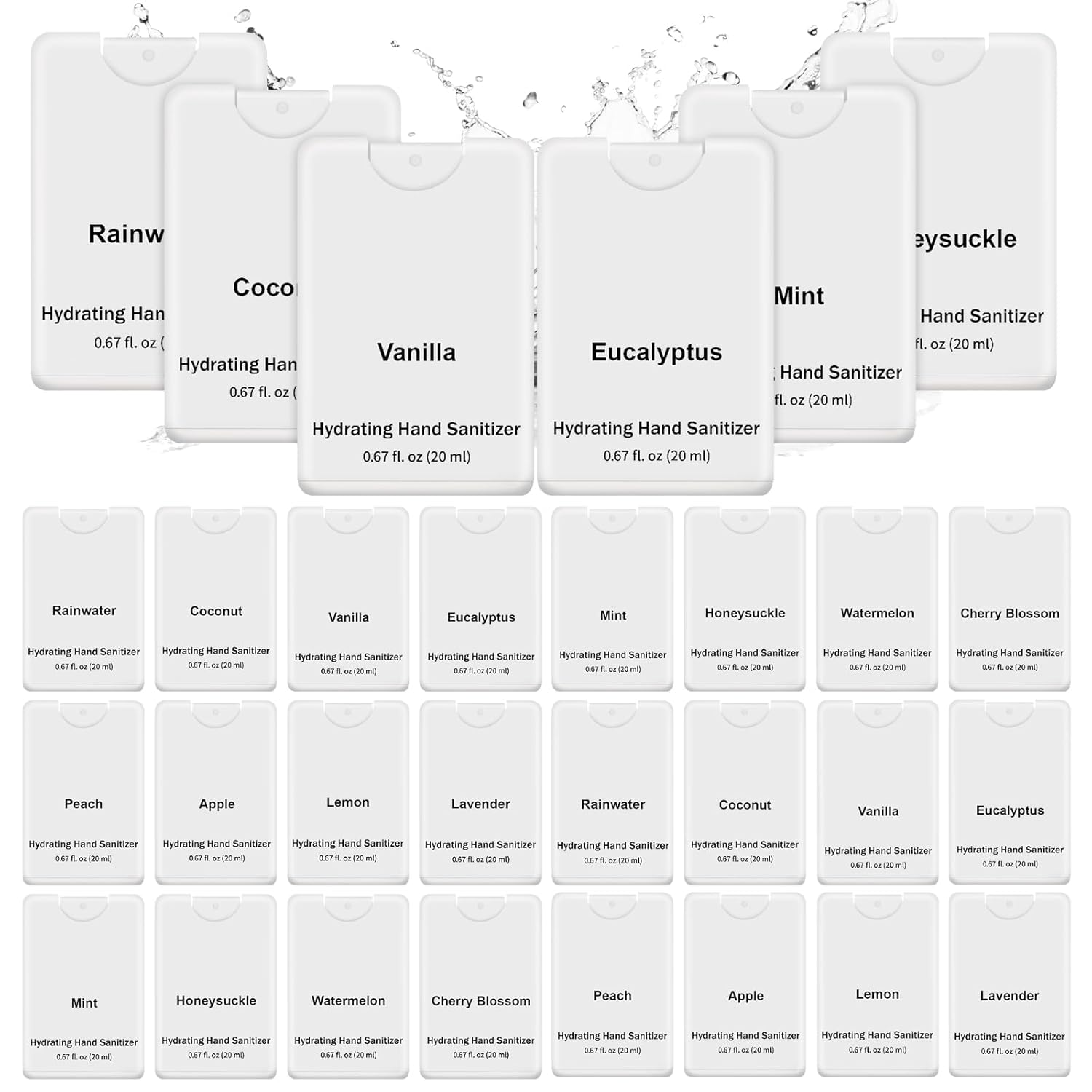 Frienda 48 Pcs Mini Hand Sanitizer Spray Bulk Nurse's Week Mother's Day Thank You Gifts for Mom Women Nurse Teacher White Scented Hand Sanitizer Spray Travel Size Baby Shower Wedding Party Favors