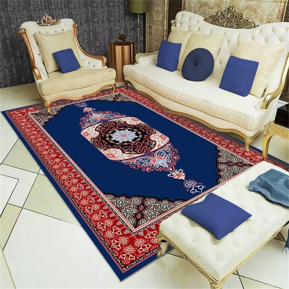 Tapis salon 100x160cm de qualité supérieure au design rétro imprimé