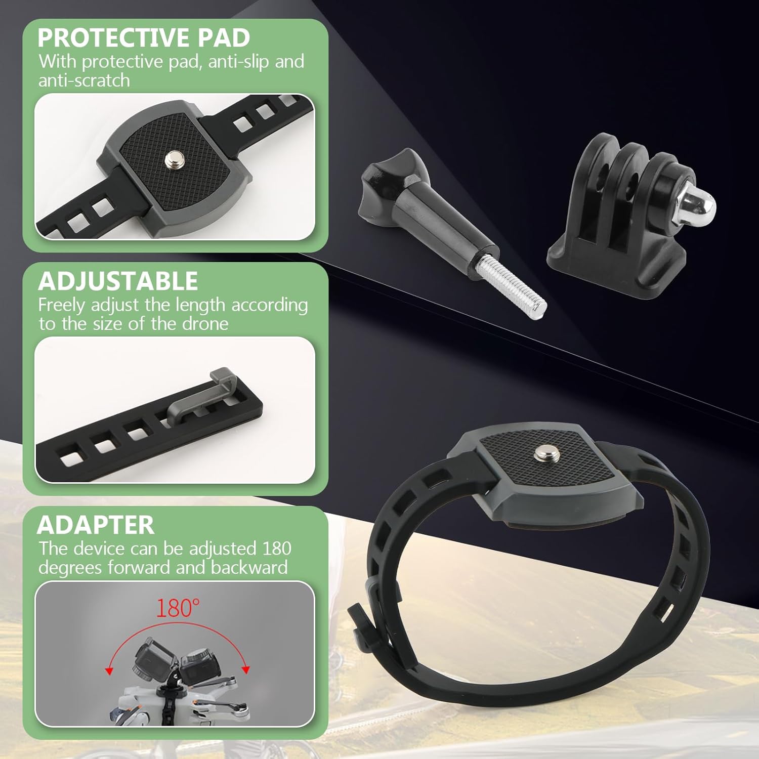for DJI Mavic Pro Expansion Bracket with Adapter for Mavic 2 Mount Strobe Light Holder with Adapter,Drone Accessories Compatible with Go Pro Sports Cameras