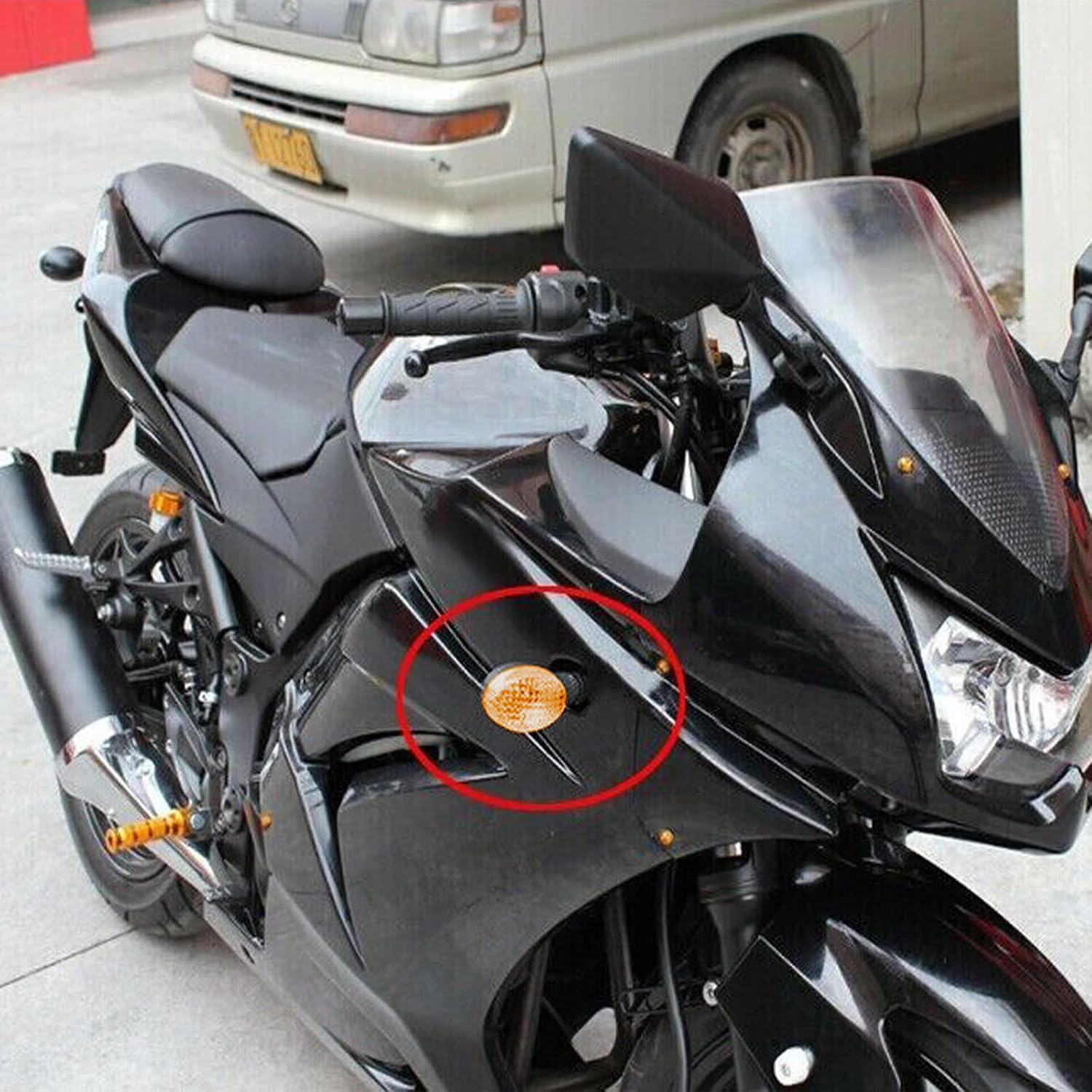 Motorcycle Turn Signal Light Compatible with Kawasaki EX250R NINJA 250R KLX250SF KLX230/VN650 Vulcan S Front/Rear Turn Signal Indicator Light Blinker Lamp Motorcycle (Yellow)