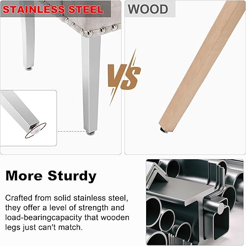 Miniatura 4 de LOULENS Lujosas sillas de comedor de terciopelo, sillas de comedor modernas tapizadas con capitoné, sillas de comedor con reposabrazos y patas de