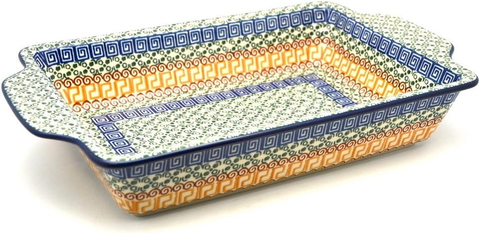 Polish Pottery Baker - Rectangular with Tab Handles - 7 cups - Autumn