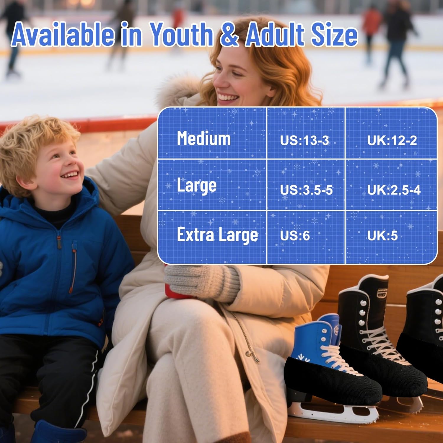 IFOYO Ice Skate Covers for Figure Skats, Easy-on Easy-Off Ice Skating Accessories for Figure, Speed and Recreational Skating, Washable Skatings Boot Covers for Youth and Adults - Image 4