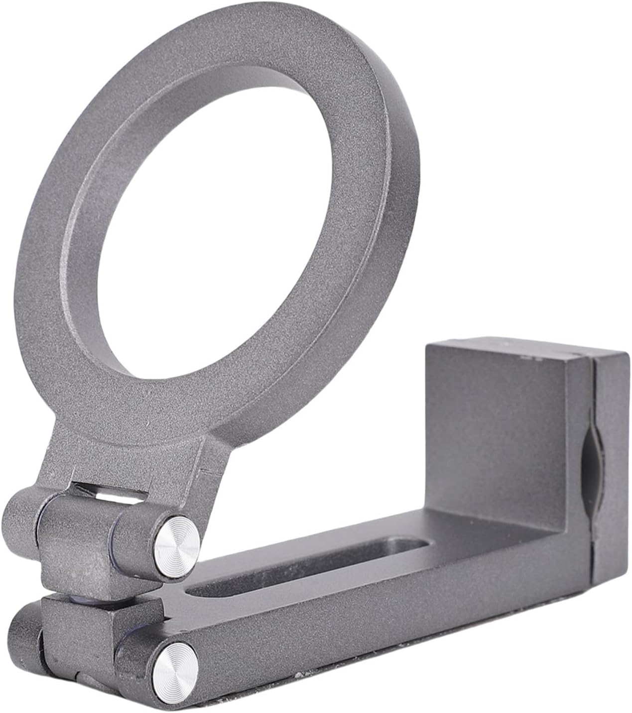 LICAEVEY Magnetic Clip On Phone Holder, with Metal Rings for iOS & Android, Adjustable Stand for Travel Desk Shopping Carts, Universal 1/4 Inch Tripod Integration (Grey)