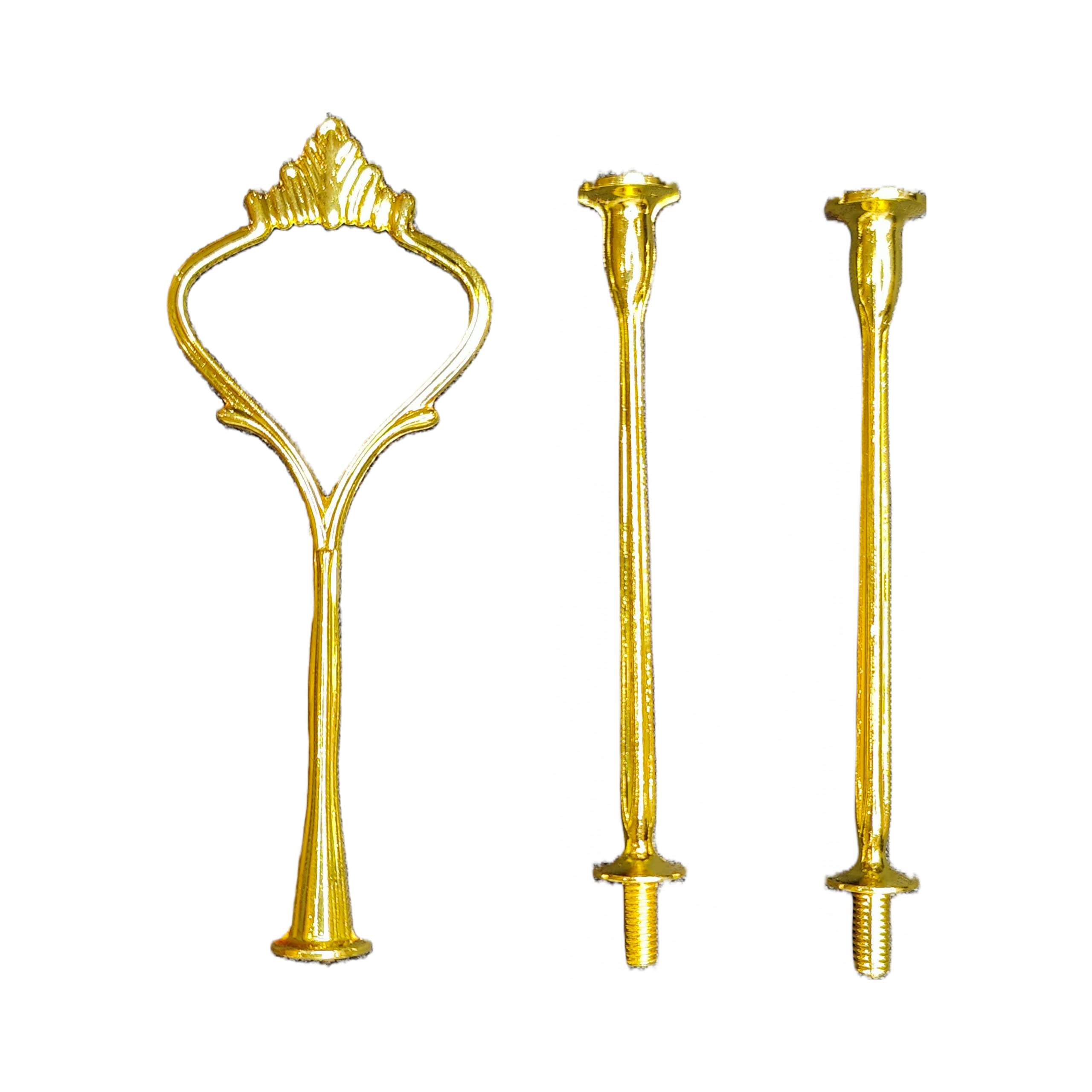 Precious Art by Sonal3 Tiers Cake Stand Fittings,Cake Tray Holder or Cupcake Stand Mold for Resin Crafts DIY Making Tool (Crown (Golden))