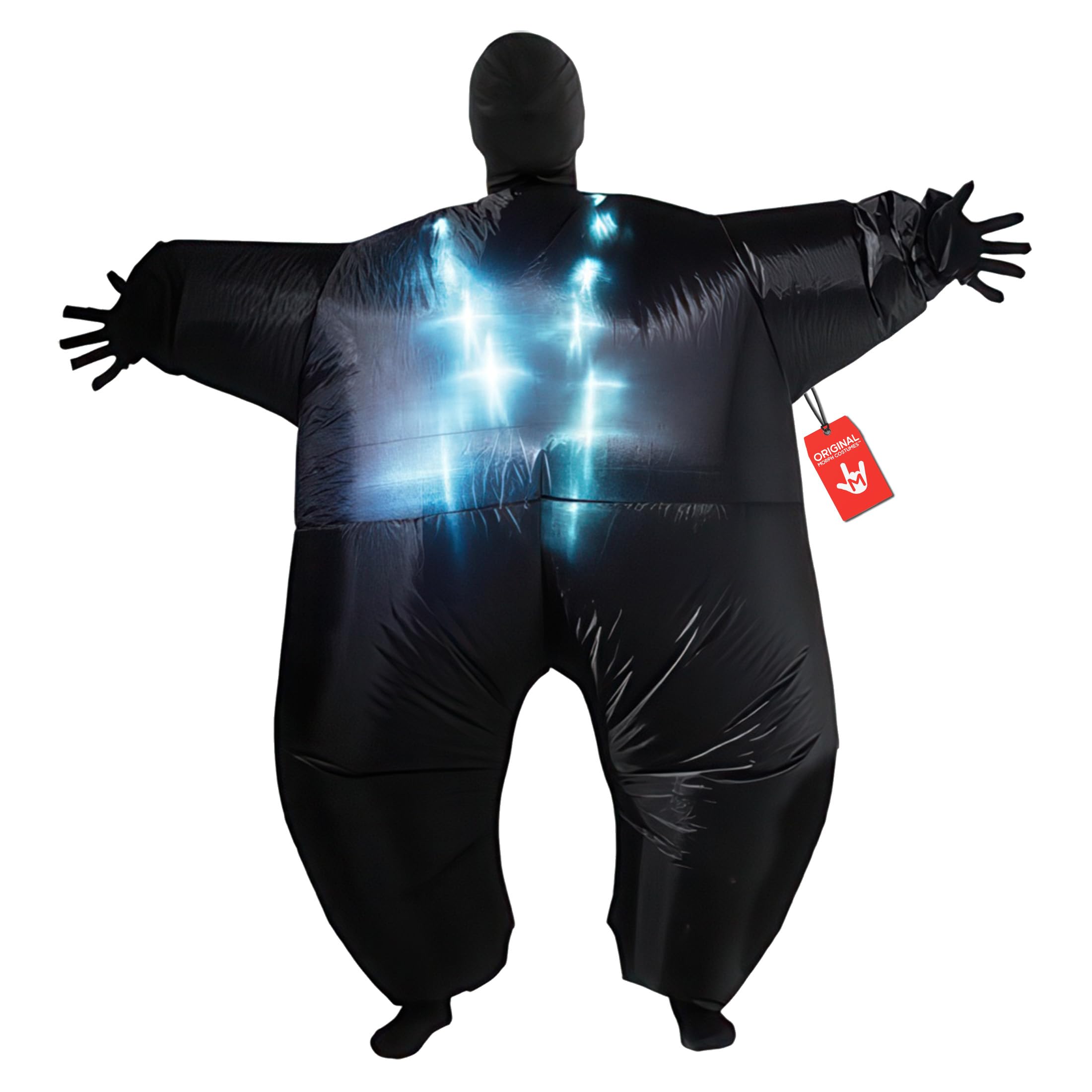 Morphsuits Black Megamorph Inflatable Costume, Inflatable Fat Suit, Black Morphsuit, Light Up Costumes for Adults One Size