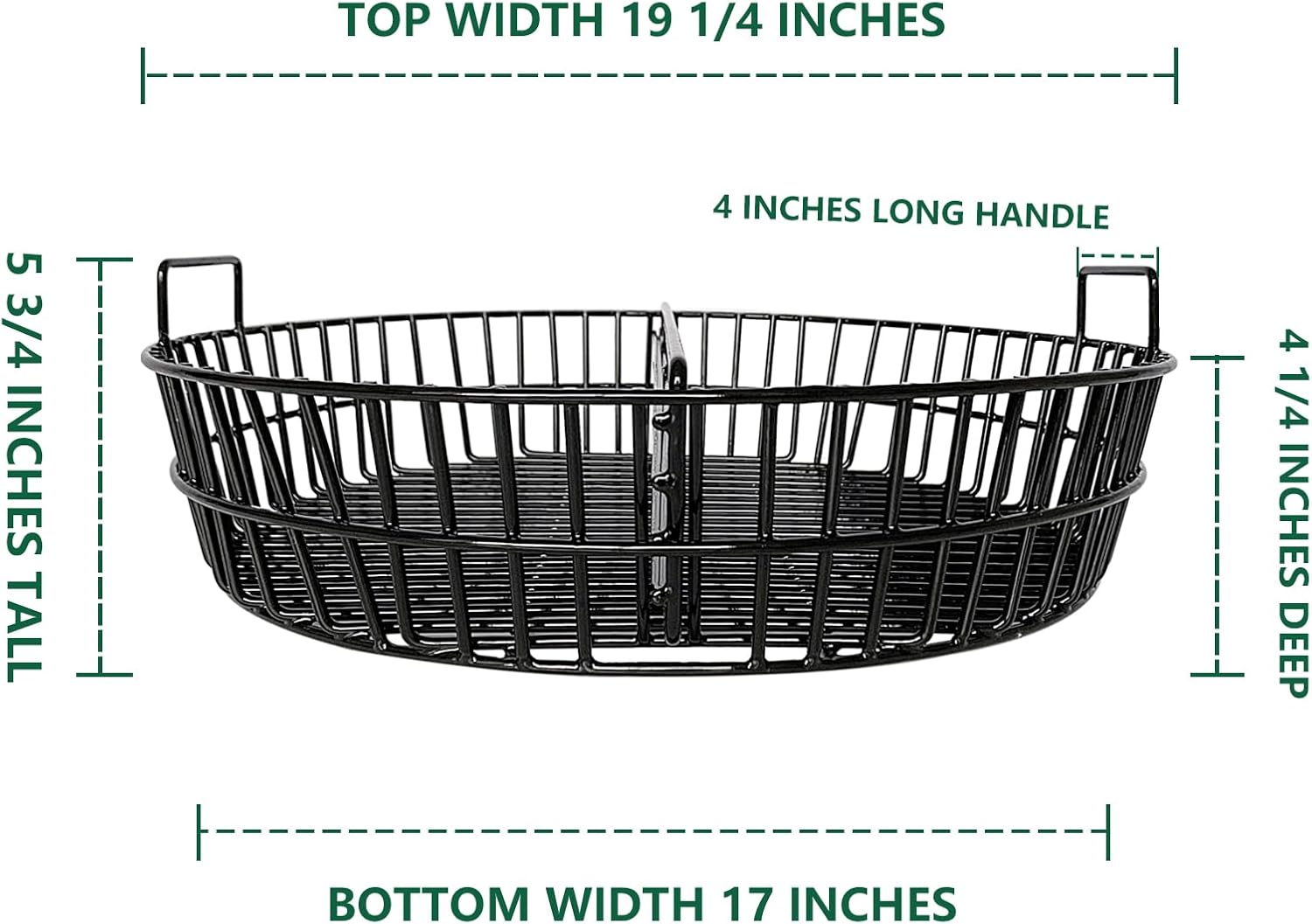 KAMaster XLarge Charcoal Basket Fire Bowl Compatible with XLarge Big Green Egg,Heavy Duty Porcelain Steel Ash Basket with Handle,Big Green Egg Accessories Grill Lump (Fit for XL)