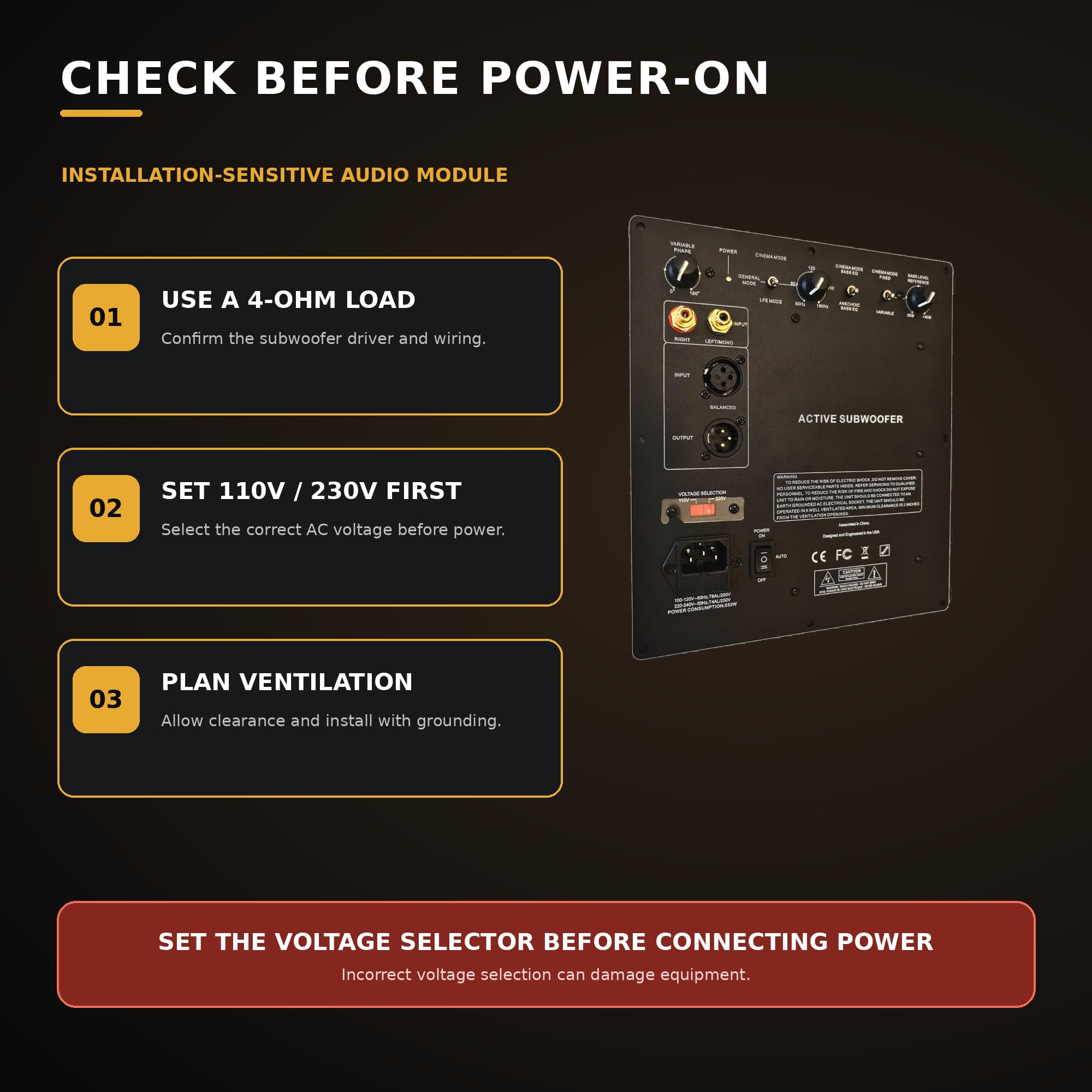 WAudio Amplificador de subwoofer clase D de 350 W – Amplificador de alto rendimiento para subwoofer