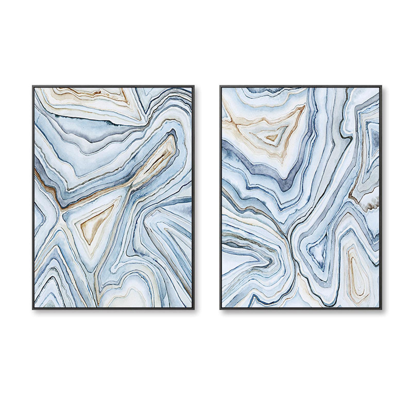 Oeuvre d'art marbre nordique abstrait pour décoration moderne chic - 8