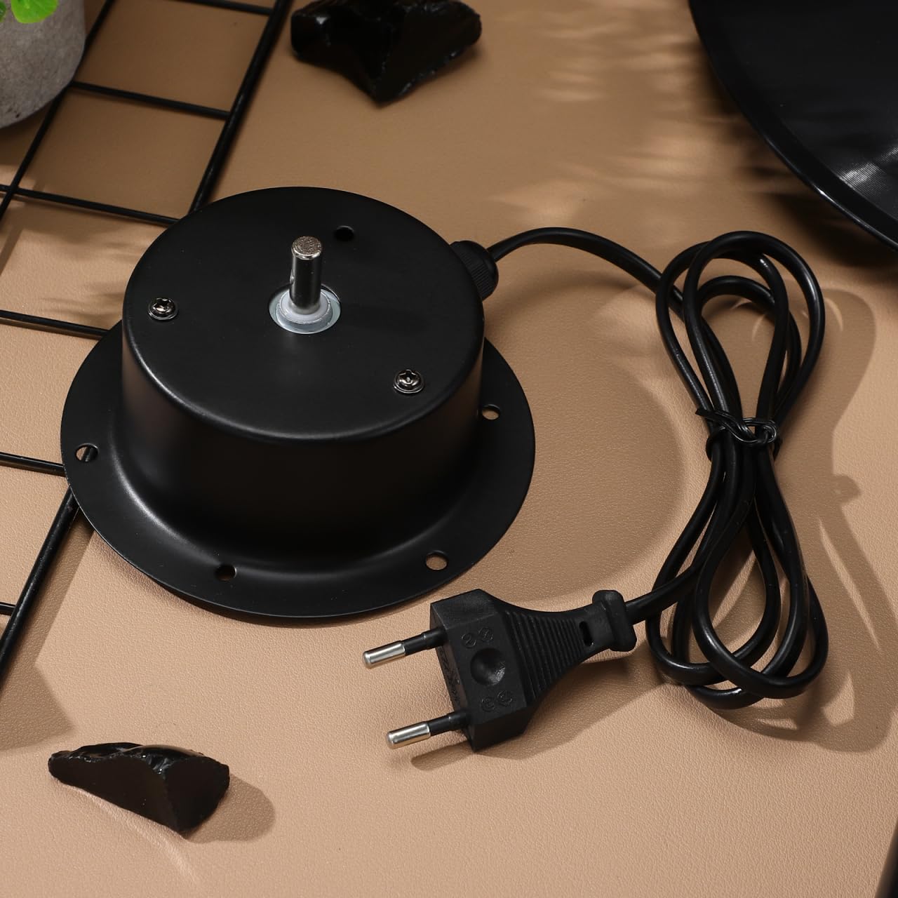 DECHOUS Motor de bola de espejo de 3 W, motor eléctrico giratorio para discoteca, sistema giratorio, ideal para fiestas y eventos, enchufe de la UE, 25 revoluciones por minuto