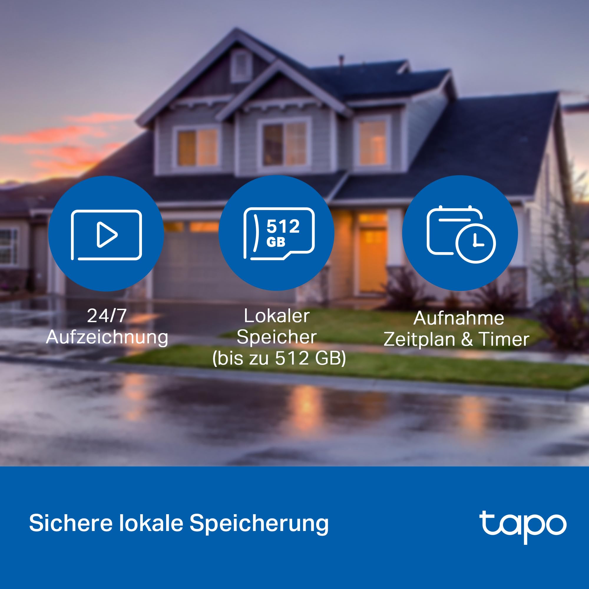 Tapo TP-Link C500 WLAN Überwachungskamera Außen, 360° Sichtbereich, 1080p Auflösung, Bewegungserkennung, Nachtsicht bis zu 30 m, Zwei-Wege-Audio, Kompatibel mit Alexa & Google