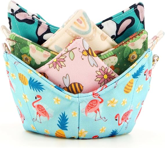 ROGITU Cotton Microwavable Bowl Cozy, Microwave Bowl