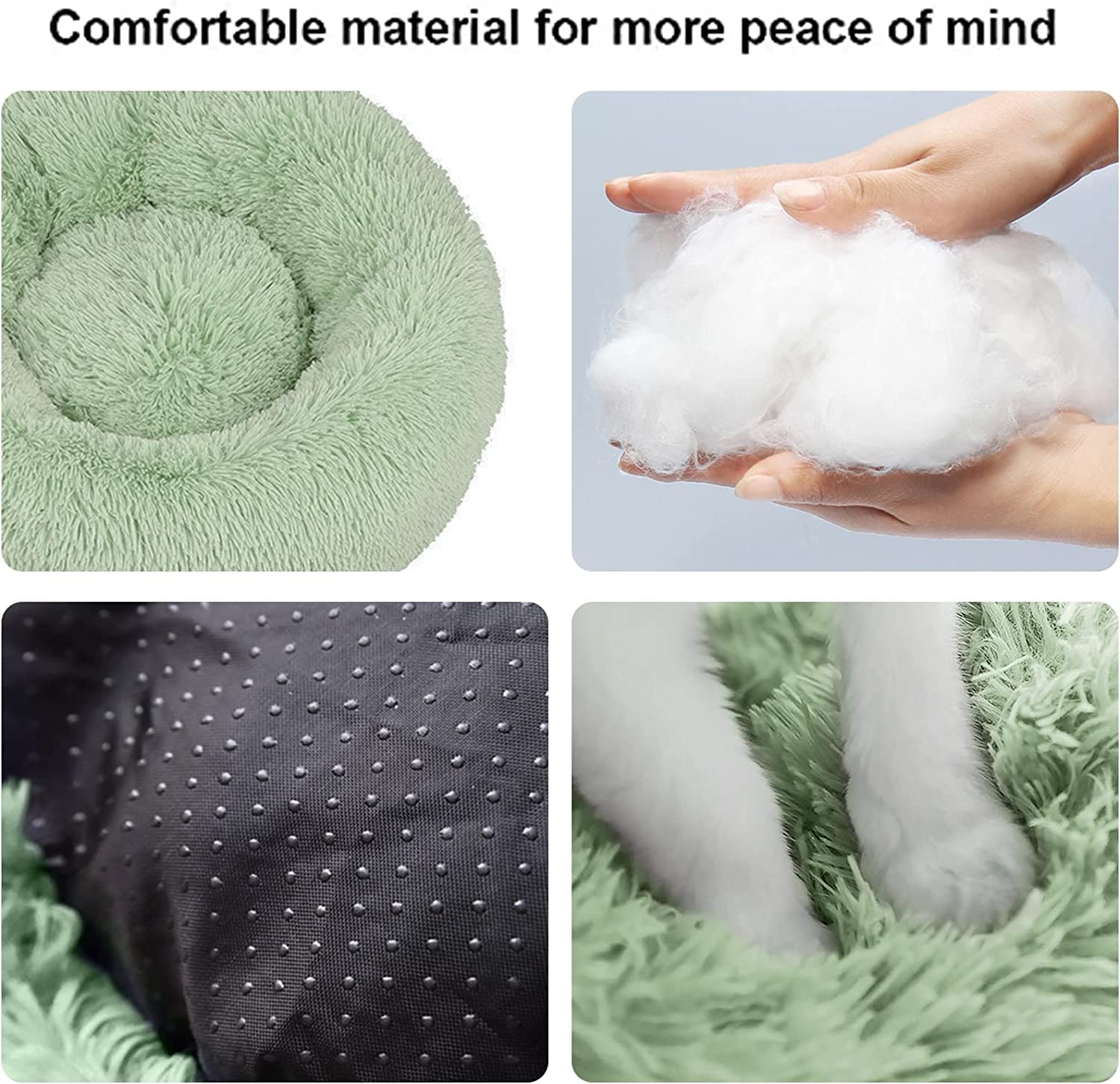 Nisrada Cuccia per gatti da interni, 50 cm, per cani di piccola taglia in melium, lavabile, rotonda, per cuccioli e gattini, con fondo antiscivolo