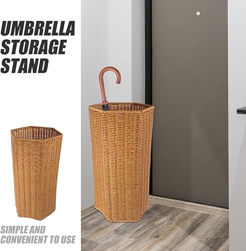 Miniatura 4 de Angoily Alfombrillas de yoga tejidas para paraguas, cubo de almacenamiento de bastón, soporte para bastón de caminar, cesta de paraguas