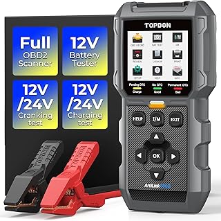 TOPDON AL500B OBD2 Code Reader, OBD2 Scanner with Full OBD2 Functions and Battery Tester with 12V Battery Tests, 12V / 24V Cranking & Charging Tests, Free Software Update