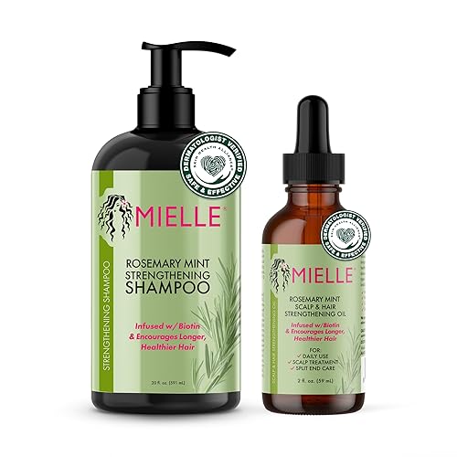 Miniatura 1 de Mielle Organics Aceite y champú fortalecedor para el cabello y menta de romero