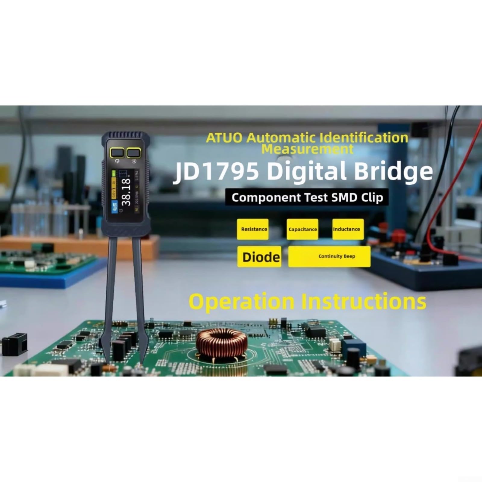 JD-1795 LCR-Multimeter Mit Präzisionsmessung Für Widerstand Kapazität Und Induktivität Von Für SMD-Bauteilen Tragbares Design Mit Typ-C-Ladefunktion