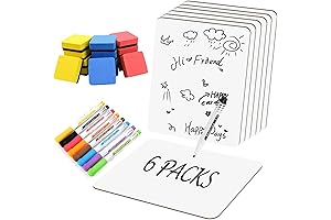 6 Pack Small White Board Dry Erase Classroom Pack Boards 9"x12”