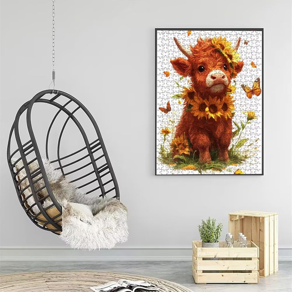 Puzzle 2000 Pezzi, Girosole Bovino Altipiano 3D Puzzle per Adulti Impegnativo, Educa Puzzles Artistico, Divertente E Stimolante Puzzles Decorativo per La Famiglia, Regalo Decorazione DX0YL6-922