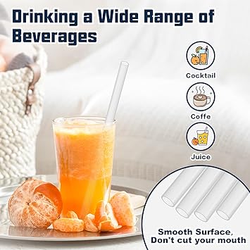 Replacement Straw Compatible with Hydrojug Traveler 40 oz Tumbler Cup, 6 Pack Reusable Straws with Cleaning Brush, Plastic Straw for Hydrojug Lid, Accessories