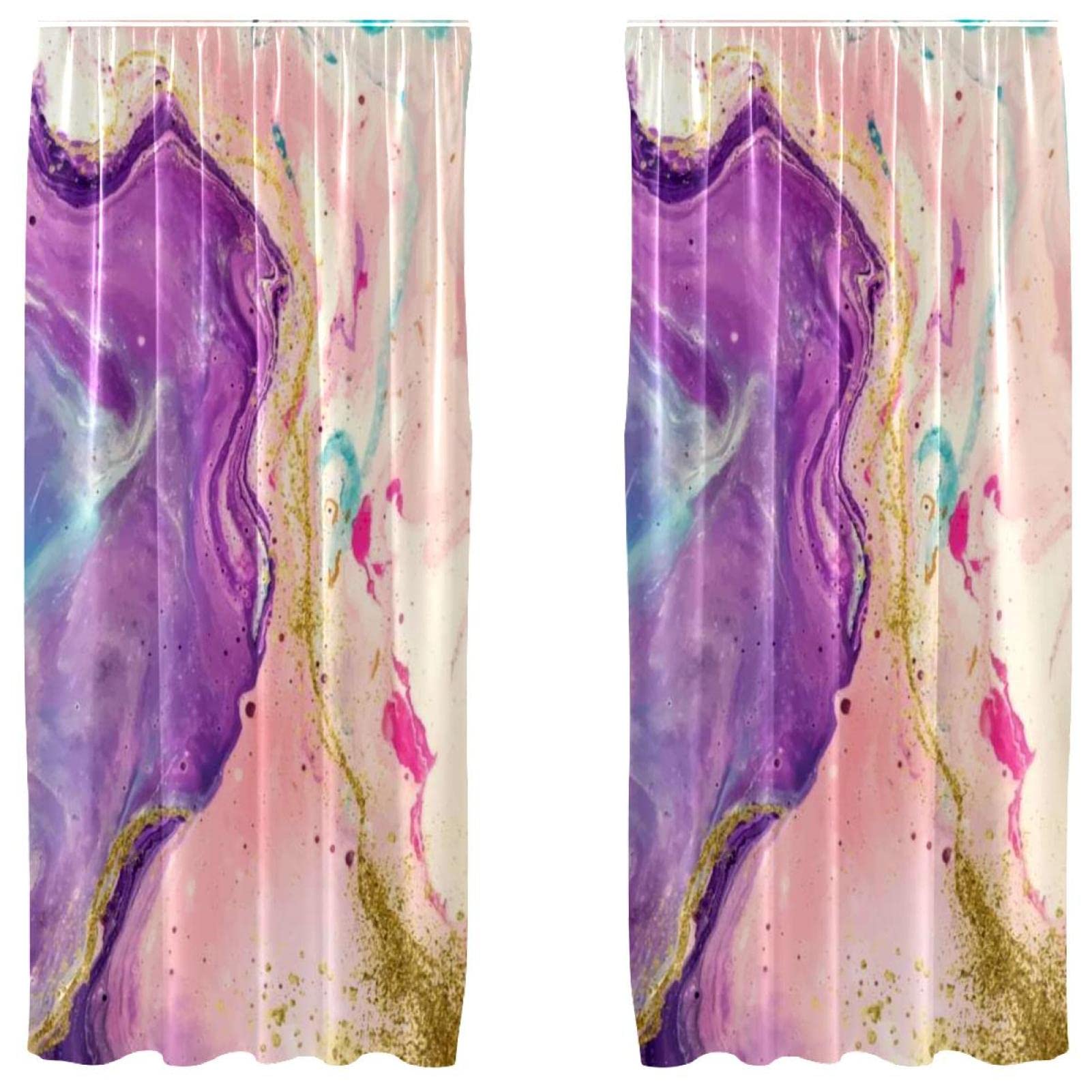 Cortinas para ventana de dormitorio de 55x84 pulgadas, set de 2 paneles color morado