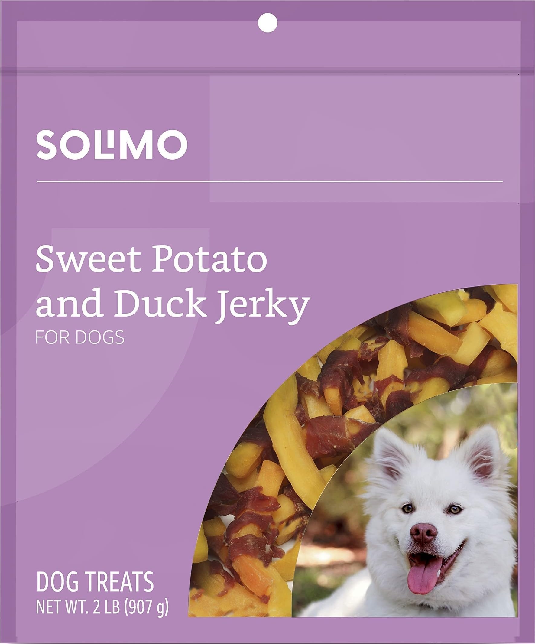 Amazon Brand - Solimo Sweet Potato & Duck Jerky Dog Treats, 2 pounds