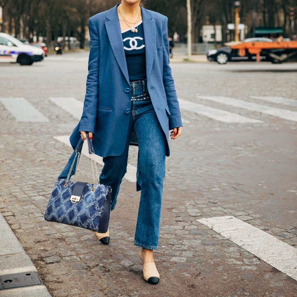 Dasein Borsa a mano in pelle da donna, borsa a tracolla con manico superiore, borsa a tracolla con pochette abbinata