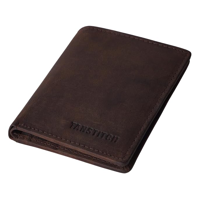 TANSTITCH Slim Leather Wallet || Small,Compact, Minimalist & Thin Wallet || RFID Protected || Front Pocket Carry