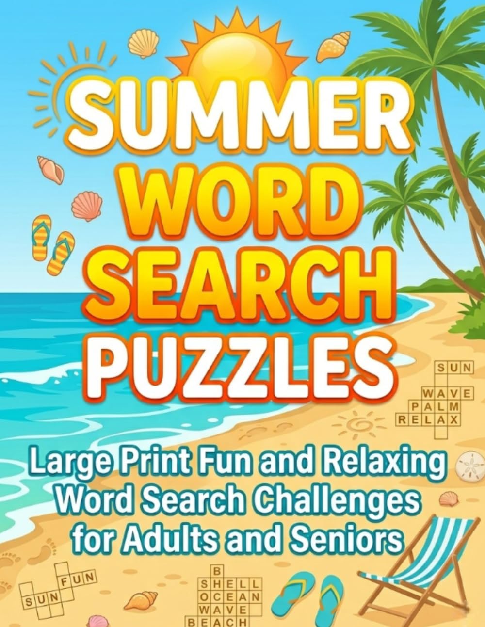 Summer Word Search Puzzles: Large Print Fun and Relaxing Word Search Challenges for Adults and Seniors