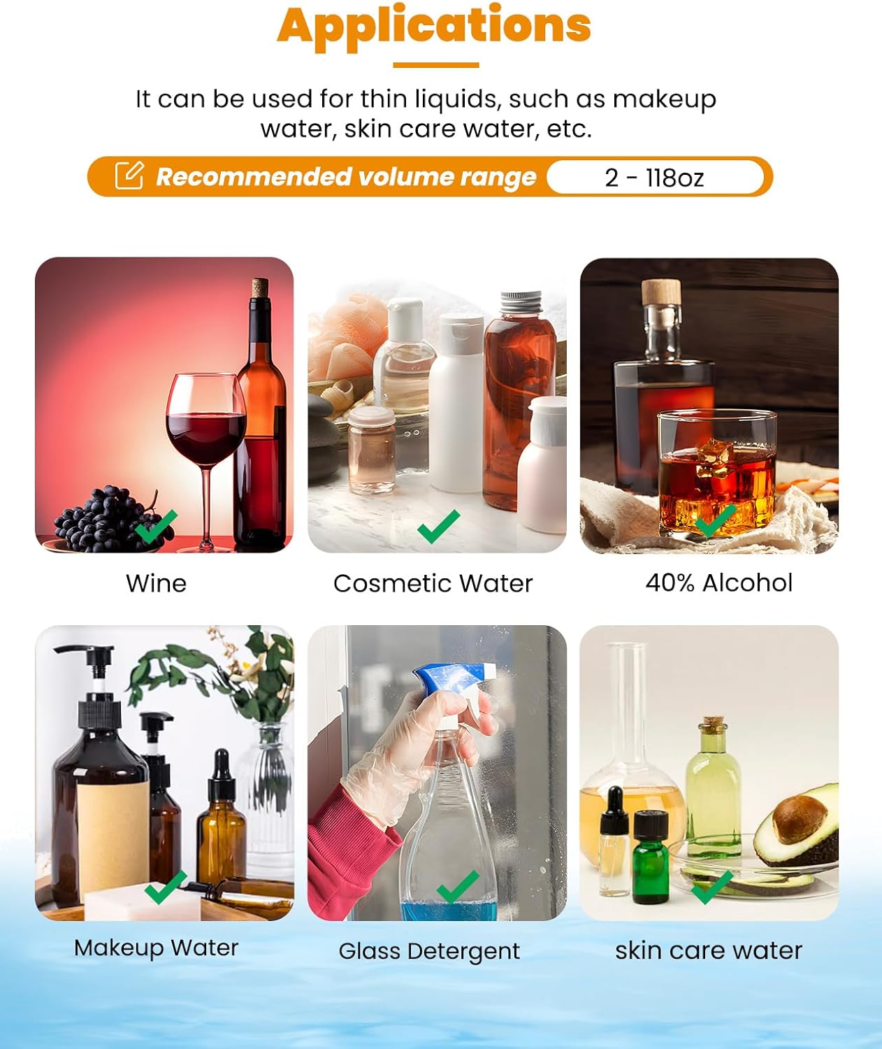 Liquid Filling Machine 2-118 Oz Bottle Filler Machine with Anti-Dripping Nozzle Diaphragm Pump Digital Control for Cosmetic Water, Wine, Makeup Remover GFK-160A