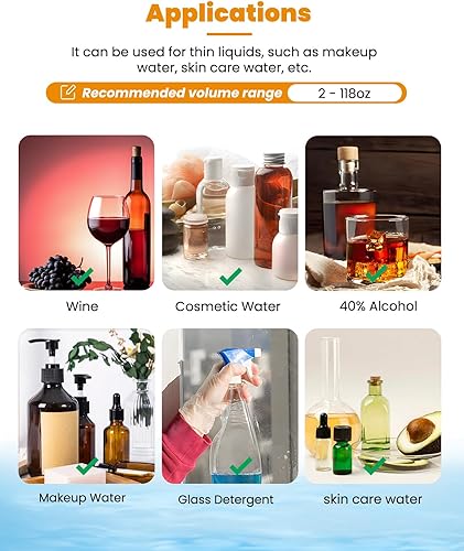 Miniatura 4 de Moonshan Máquina de llenado de líquidos Máquina llenadora de botellas de 2-118 onzas, bomba de diafragma de embotellado, control digital para agua,