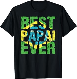 Best Papai Ever Brazilian Dad Father Brasil Flag Distressed T-Shirt