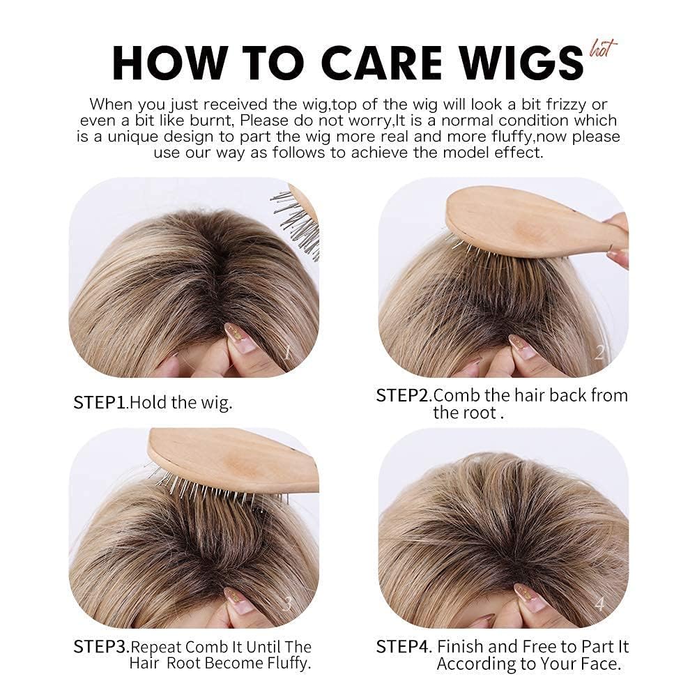 HAIRCUBE Perruque Naturelle Courte Humaine Pour Femmes - Ombrée Gris à Blanc - Utilisation Quotidienne