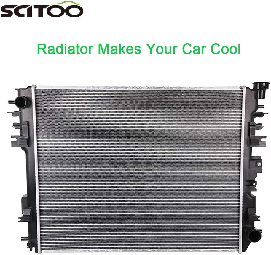 Automotive 13129 Replacement Aluminum Radiator for Ra-m 2-500 4door Extended Crew Cab Pickup 5.7L 2011-2014 for Ra-m 1-500 2door Standard Cab Pickup 3.7L 2011-2012 KFKGF Front Complete Radiator