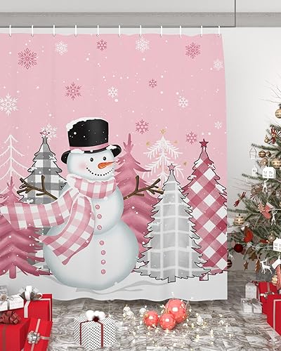Chriatmas - Cortinas de ducha para baño, juego de cortinas de ducha de tela impermeable de poliéster con ganchos para el hogar, hotel, apartamento,
