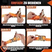 GEARMONSTER 4 db Szállítási Rögzítőszíj 3m 35mm Kerekekhez Utánfutóhoz Autóhoz 5