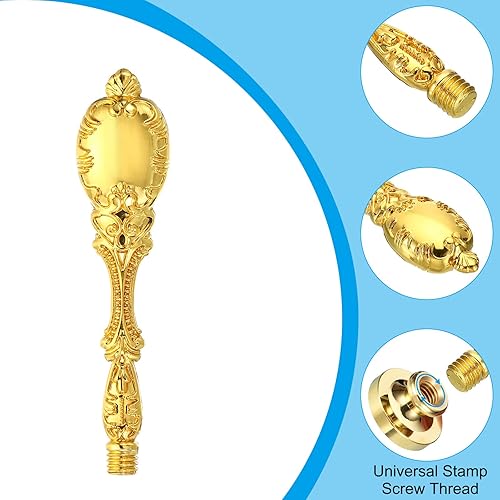 Miniatura 3 de PATIKIL Mango de sello de cera solamente, mango de metal de repuesto para sello de invitación de boda, tarjeta de invitación de boda, sobre estilo